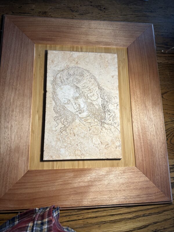 Vitruvian man in umber  large 30x20x12cm in box mount 37x29 3.5cm - Image 16